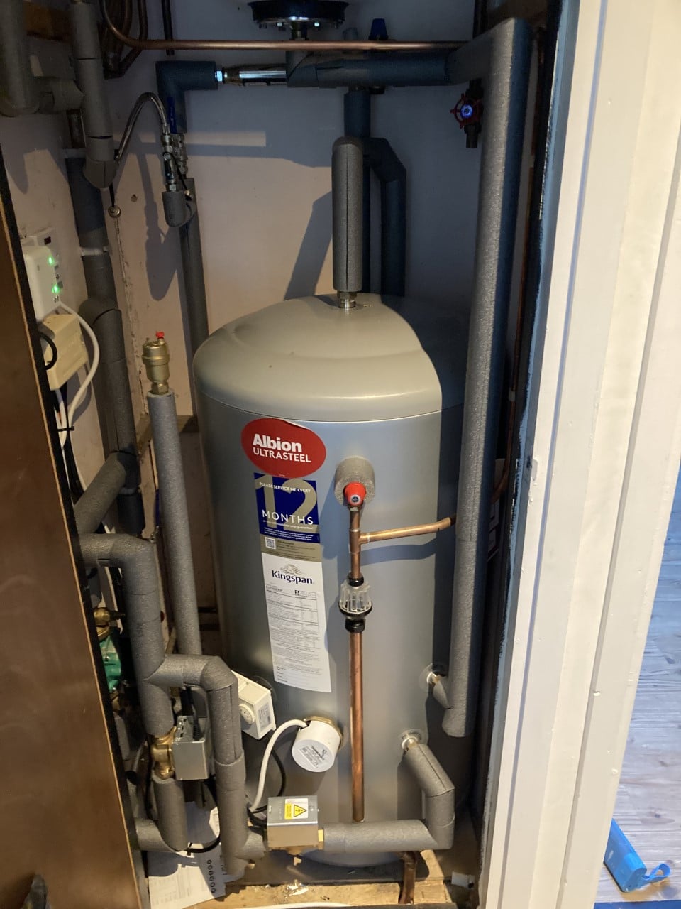 Norfolk Plumber Unvented hot water cylinder installation photo