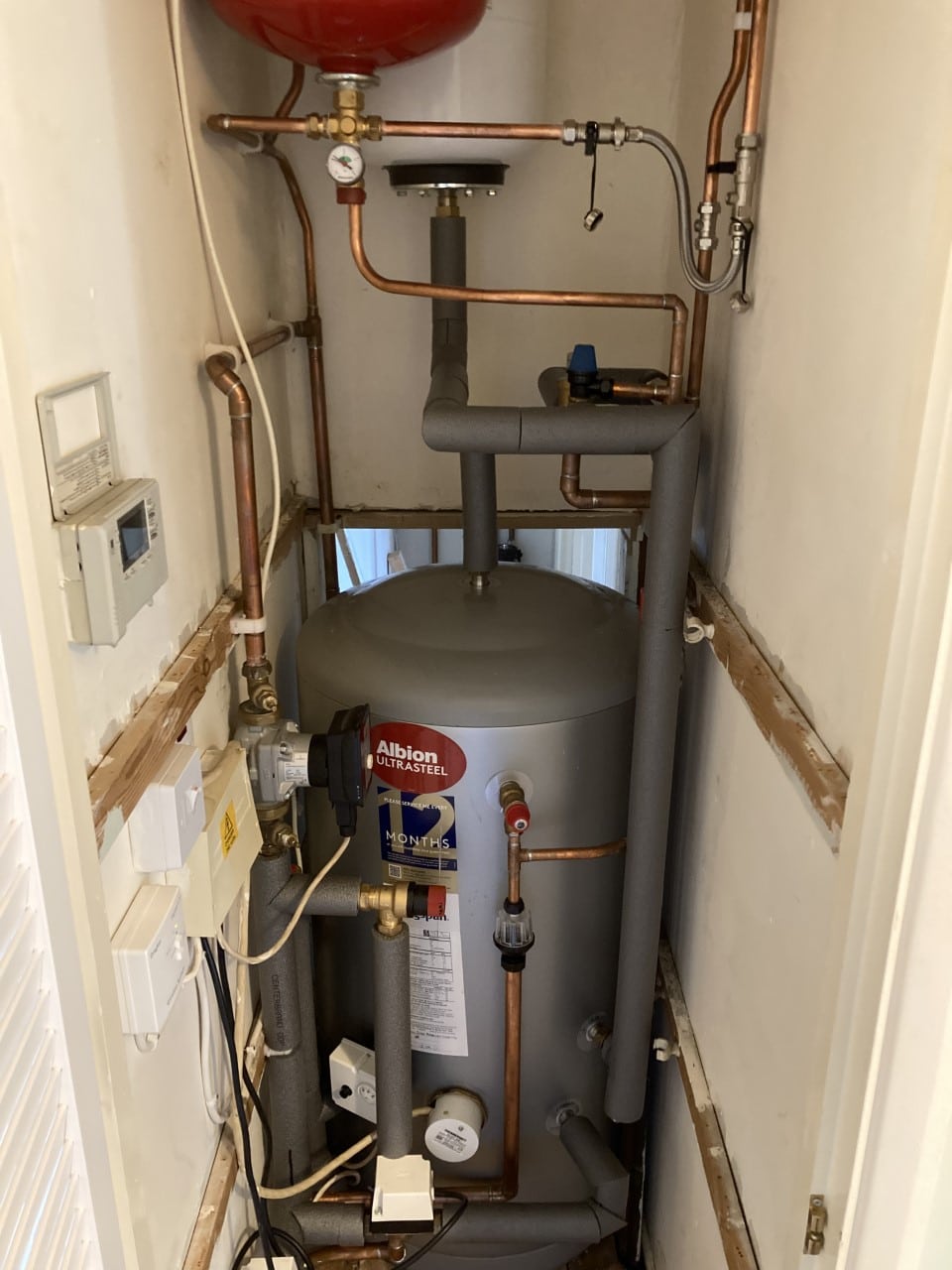 Norfolk Plumber Unvented hot water cylinder installation photo